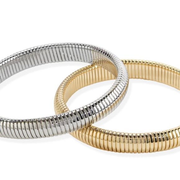 NWT SLEEK SNAKE DESIGN SILVER EMBRACEABLE BRACELET MIX MATCH 80’s LOOK - Picture 6 of 9